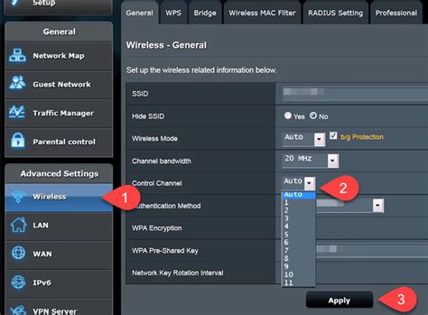 how to adjust wifi channel.